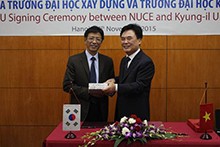 Lễ ký kết thoả thuận hợp tác (MOU) giữa Trường Đại học Xây dựng và Trường Đại học Kyungil - Hàn quốc