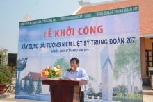 Khởi công xây dựng Đài tưởng niệm Liệt sỹ Trung đoàn 207 tại khu di tích Đá Biên, Thạnh Hóa, Long An