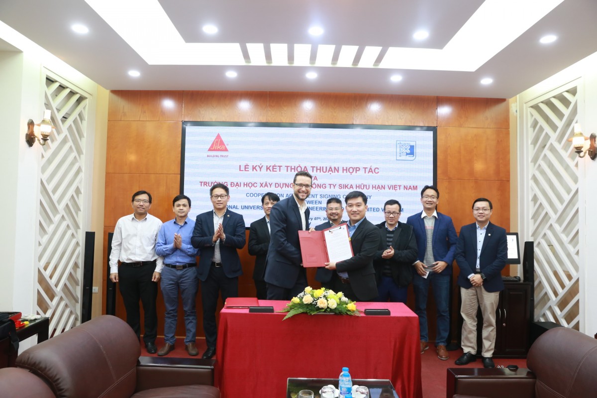 Lễ ký kết thỏa thuận hợp tác giữa Trường Đại học Xây dựng và Công ty Sika hữu hạn Việt Nam