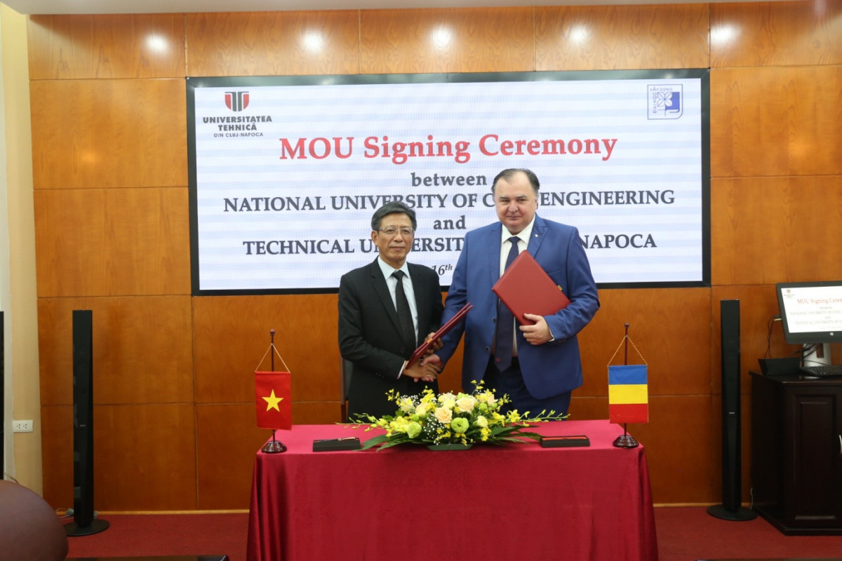 Lễ ký kết thỏa thuận hợp tác giữa Đại học Xây dựng và Đại học Kỹ thuật Cluj – Napoca (TUCN) - Romania